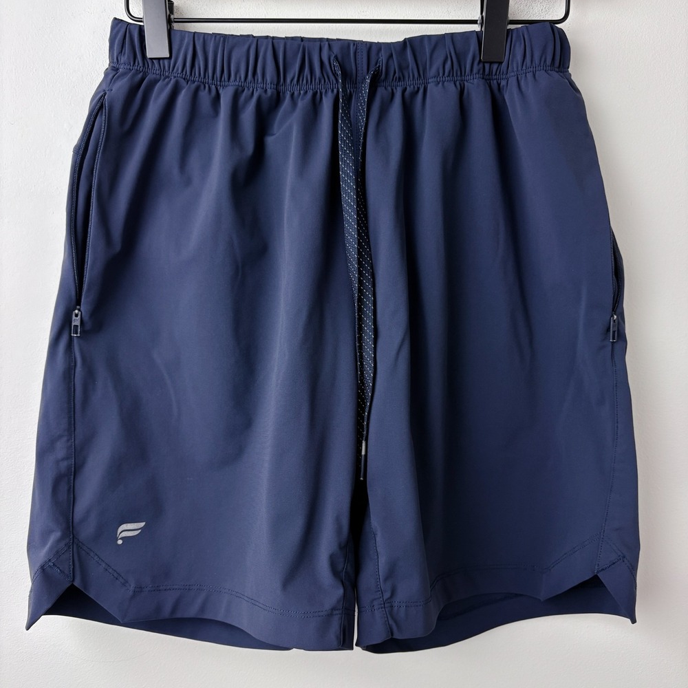 Fabletics The One Shorts Mens Small Navy Blue 7" Inseam Unlined Strech Training
